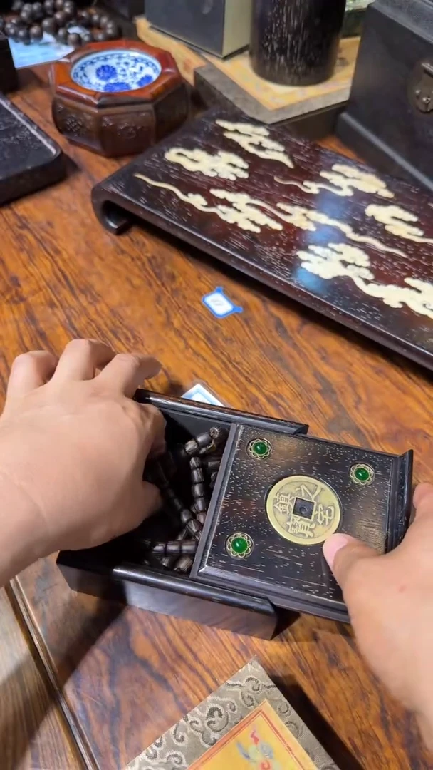 木沉X108桶珠带紫檀盒子00000