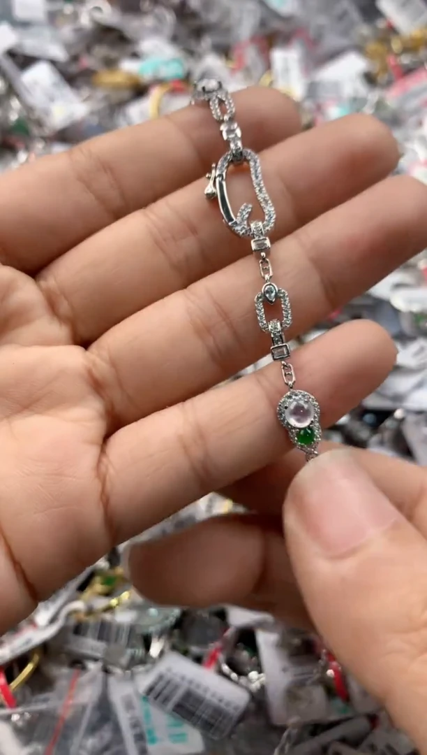 银S925镶嵌戒指翡翠4444----6