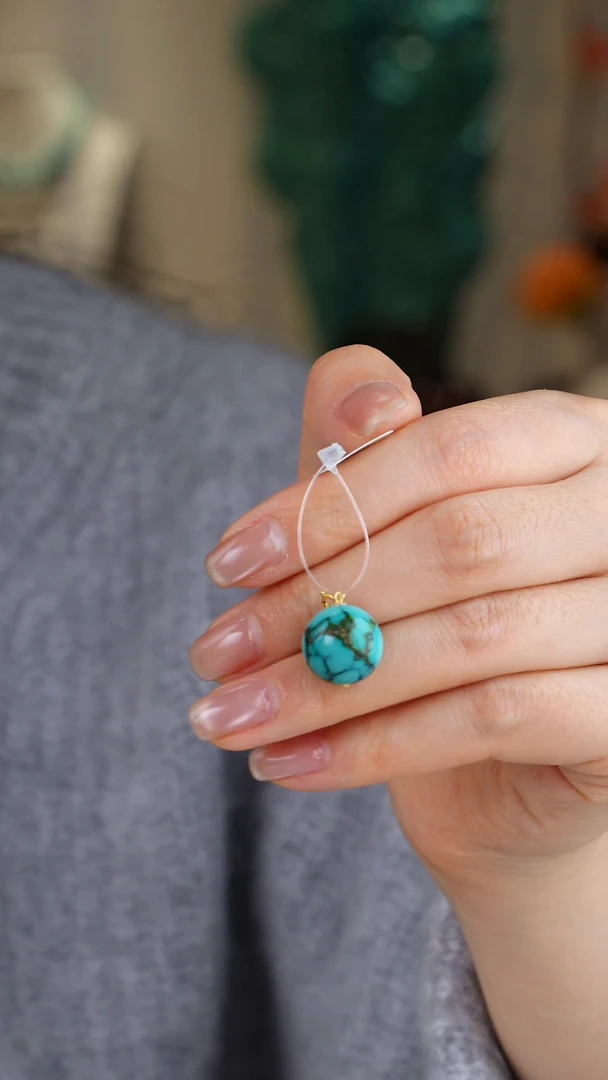 【闪购商品】绿松石吊坠(不含链)18K金镶嵌1