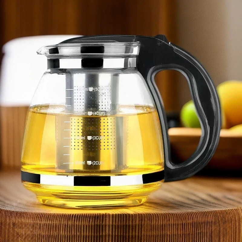 泡茶壶凉水壶玻璃花茶壶大容量茶壶玻璃壶耐高温家用茶壶电透明壶