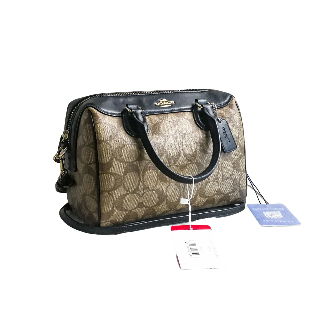 95新 COACH/蔻驰 Coach 拼色老花波士顿包 090627