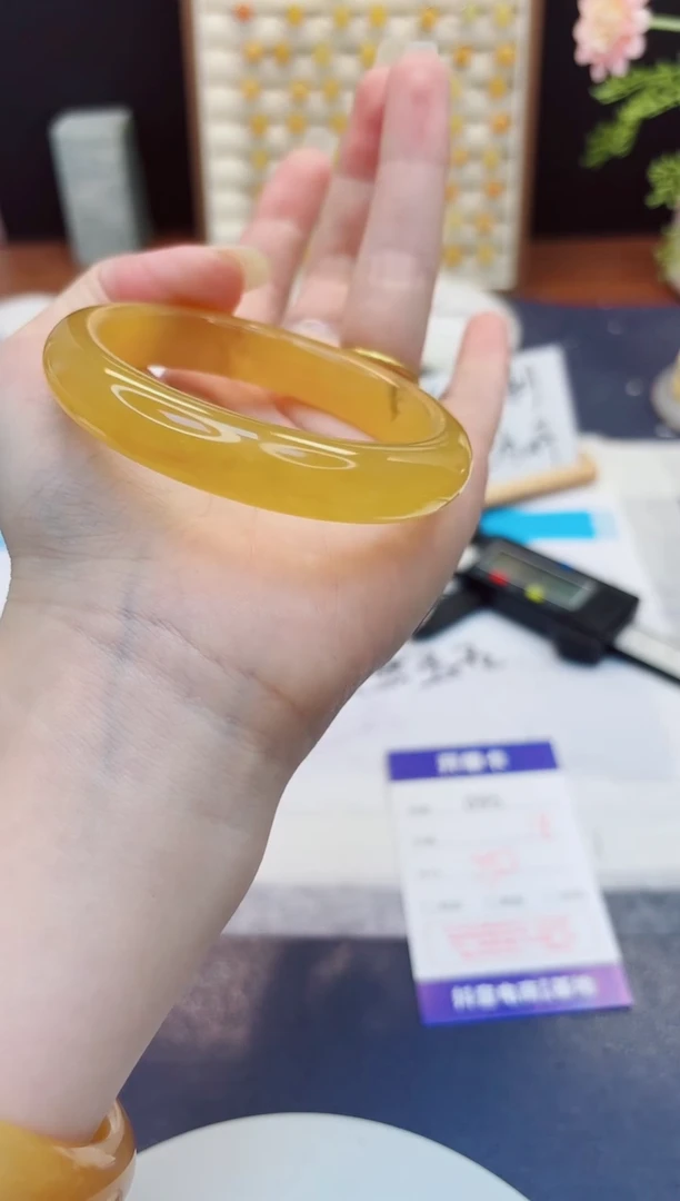 未镶嵌手镯石英质玉95-财气镯-圈口55