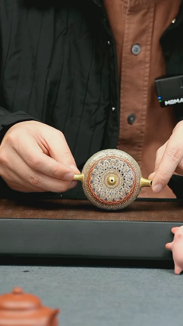 【闪购商品】紫砂茶壶五堂 宝相宋锦壶