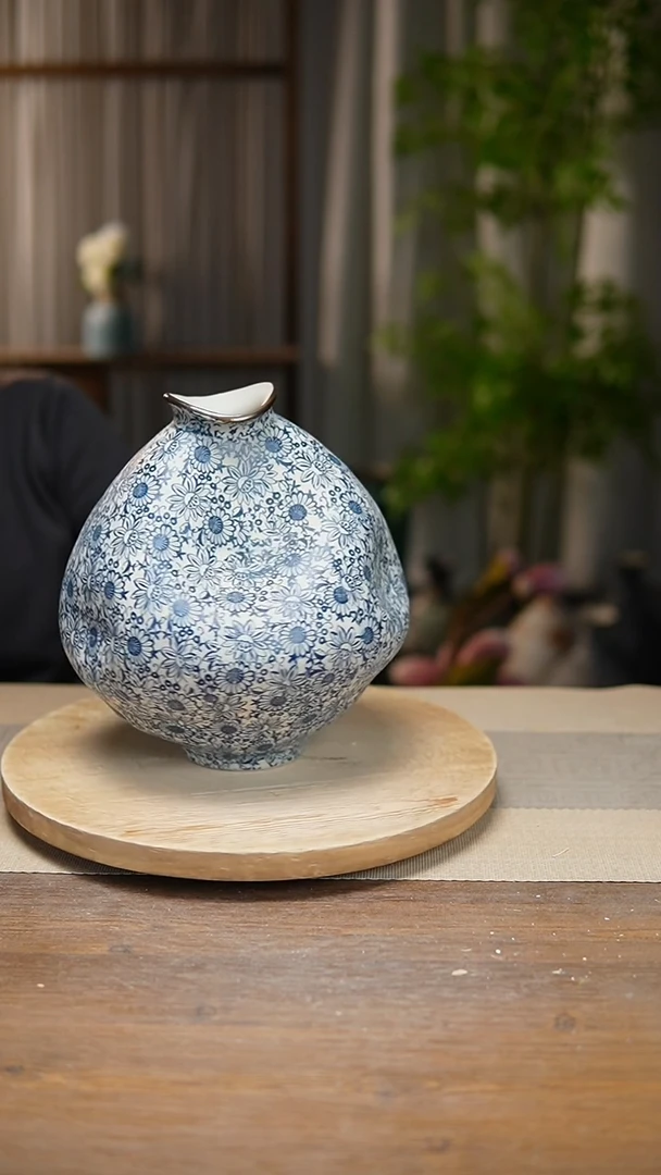 【闪购商品】陶瓷 花器青花瓷向日葵大肚