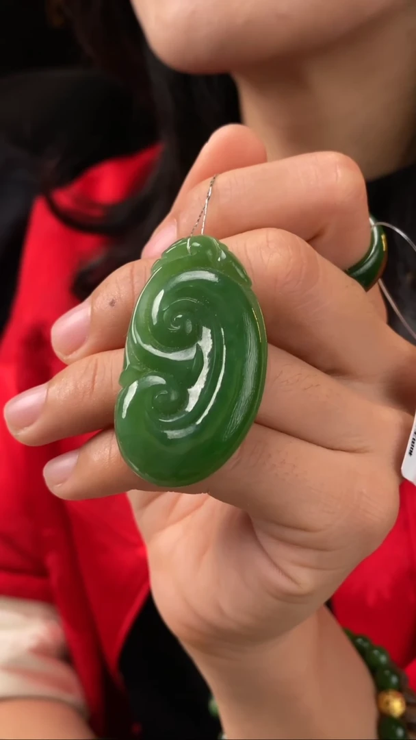 【闪购商品】和田玉吊坠未镶嵌【玉道侠侣】俄料碧玉如意