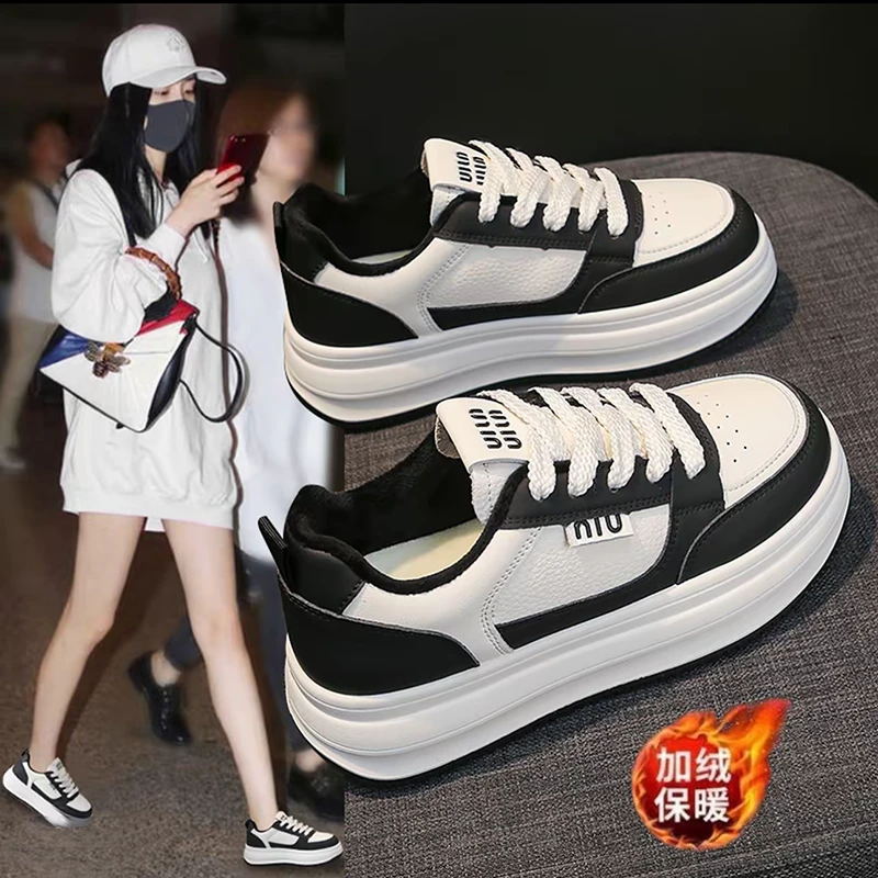 Z-1厚底百搭软底小白鞋女轻便加绒冬季休闲鞋