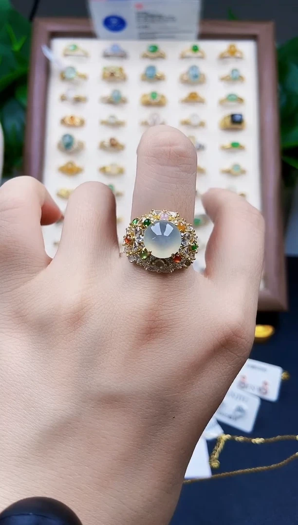 银S925镶嵌戒指翡翠20