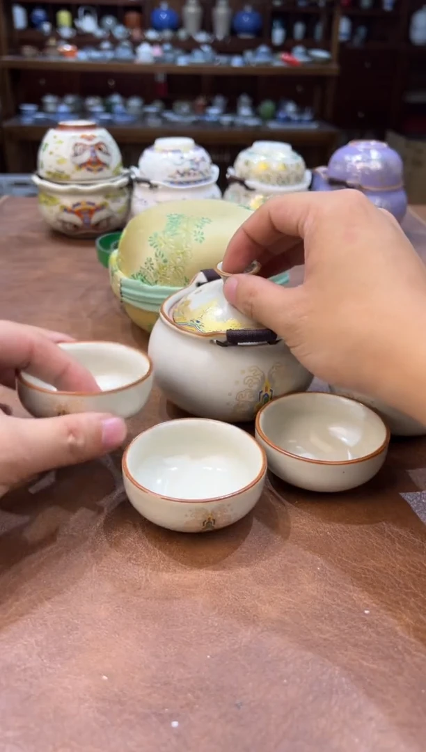 真的很便宜超好看会开片的旅行茶具
