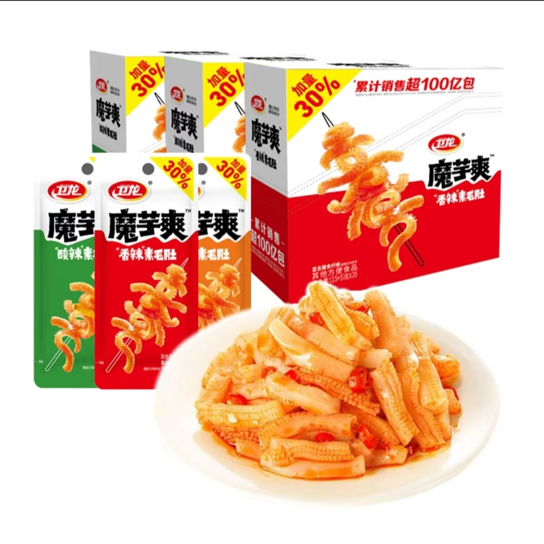卫龙魔芋爽卫龙魔芋爽素毛肚（香辣味、酸辣味、香辣味）180g+30g