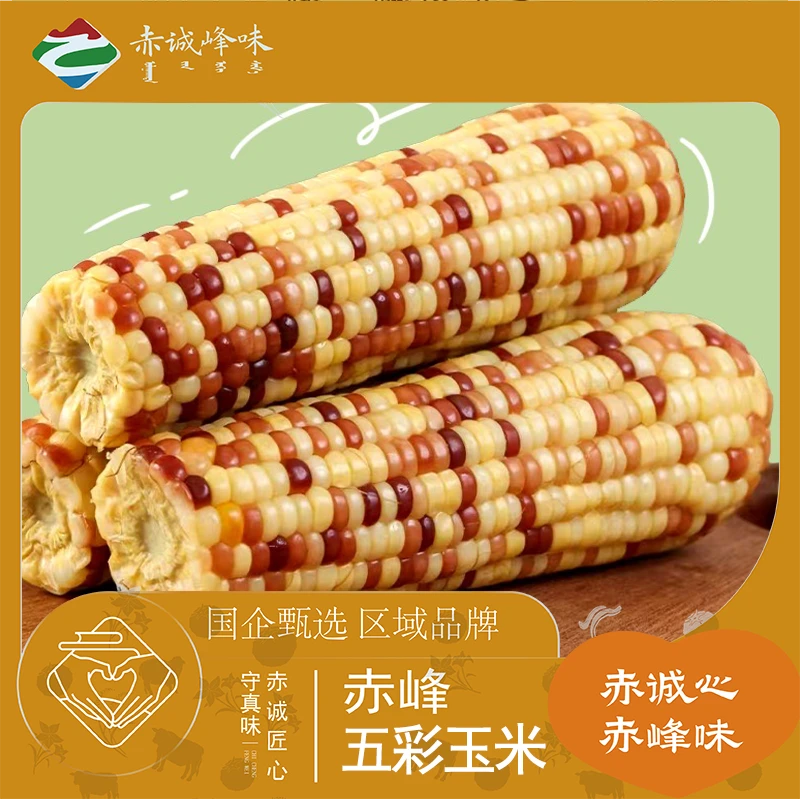 【赤诚峰味】内蒙古五彩现摘鲜食糯玉米200g*8根零食
