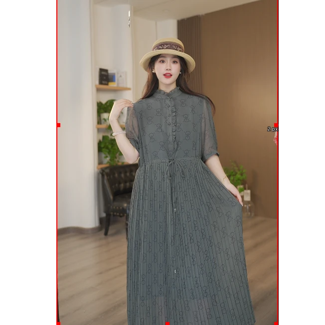2025新款A字裙高腰连衣裙春季休闲风长裙8302莫兰迪灰