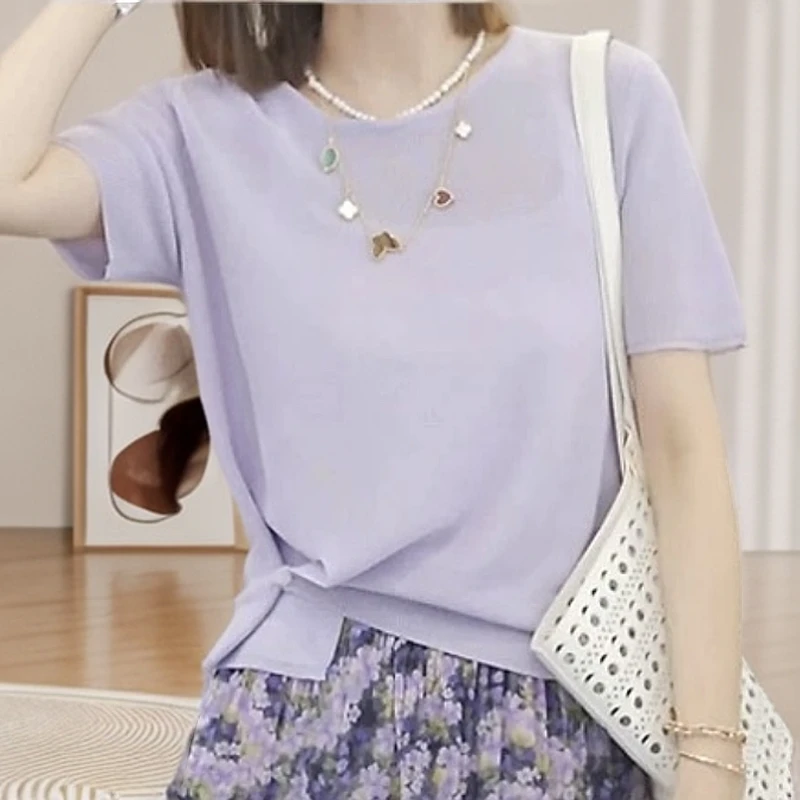 【 832上衣】薇乐女装气质网红针织减龄宽松印花韩版设计感