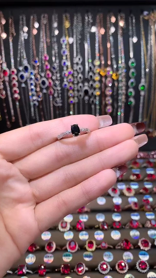 【闪购商品】蓝宝石戒指银S925镶嵌5.7银色