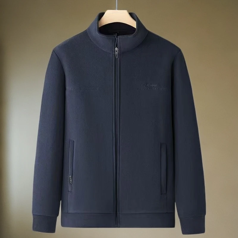 WK【奥粒绒】2025秋冬新款中老年人爸爸装抓绒衣外套中年男舒适外套