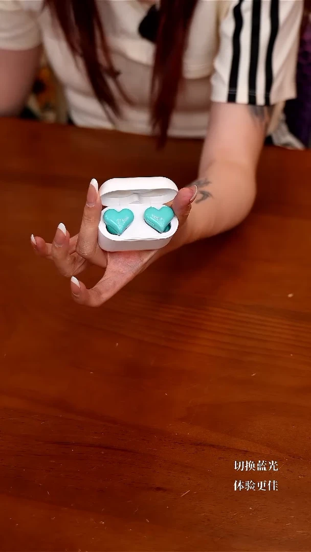 heartbuds日本同款心形蓝牙耳机-蓝色