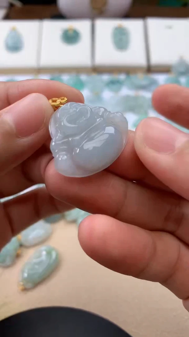 翡翠未镶嵌颈饰天然A货翡翠挂件