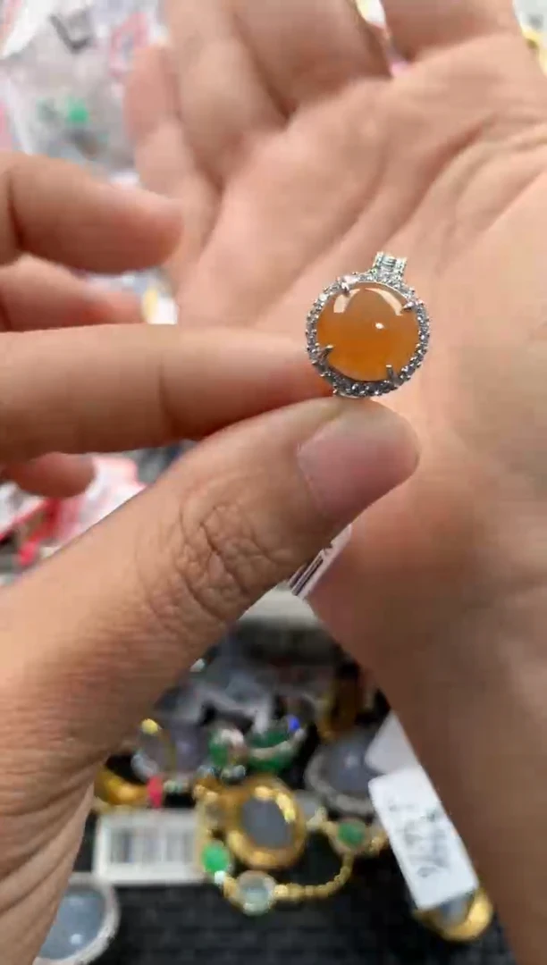 银S925镶嵌戒指翡翠222               9