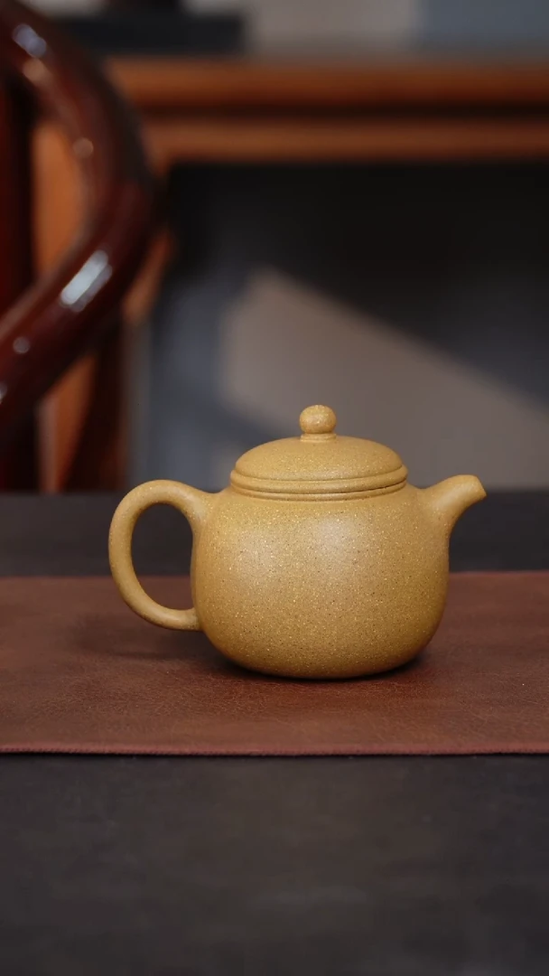 茶壶紫砂匏樽壶 老黄段 精工半手工 200cc