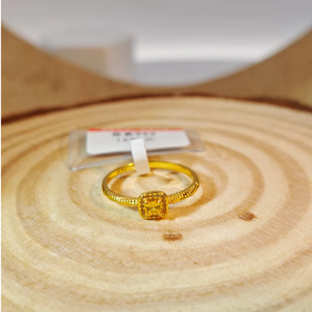 【琪琪专享】足金999 黄钻方糖戒指 6D工艺 双12大促圣诞节