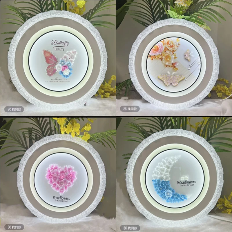 钢化玻璃卧室灯水晶灯新款吸顶灯房间灯简约现代主卧灯吸顶灯轻奢