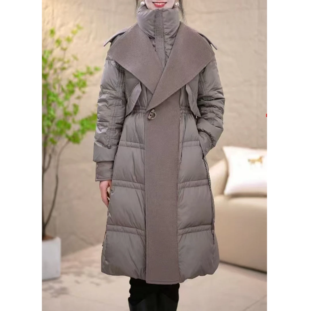 Y2492 秋冬气质加厚保暖冬季休闲洋气修身防风显瘦百搭中长款外套