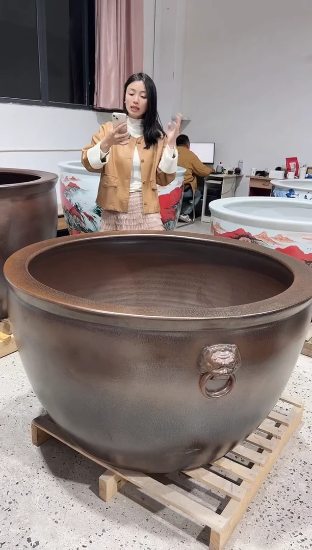 摆件直径一米二古铜狮耳门海