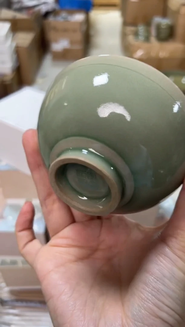 陶瓷纯手工秘色素面玉兰杯