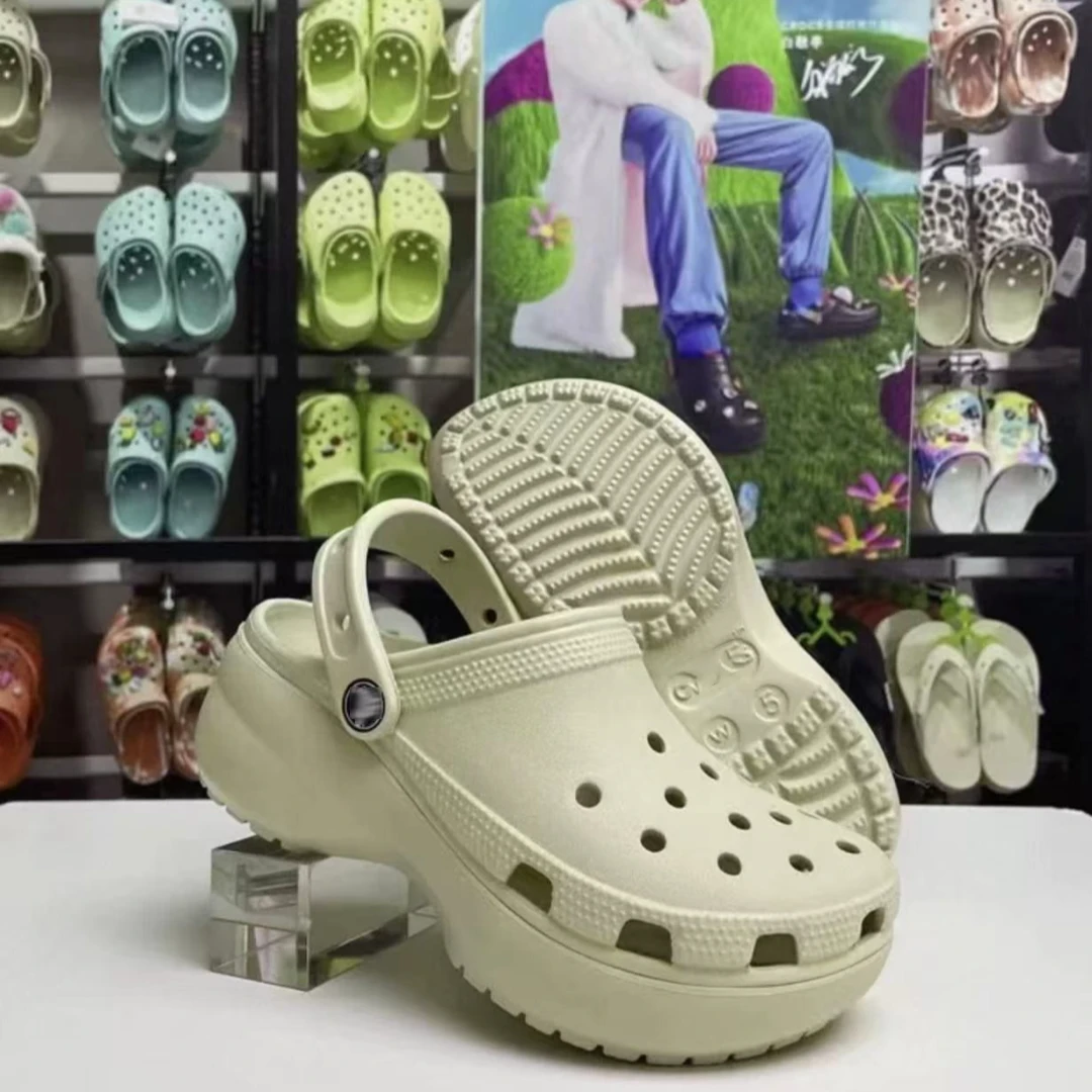 云朵洞洞鞋杨幂同款厚底增高女鞋沙滩凉拖鞋（赠鞋花）