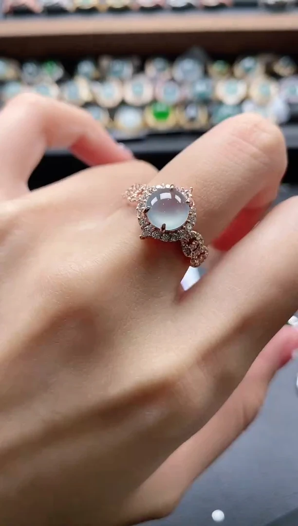 【闪购商品】翡翠戒指银S925镶嵌5151-20