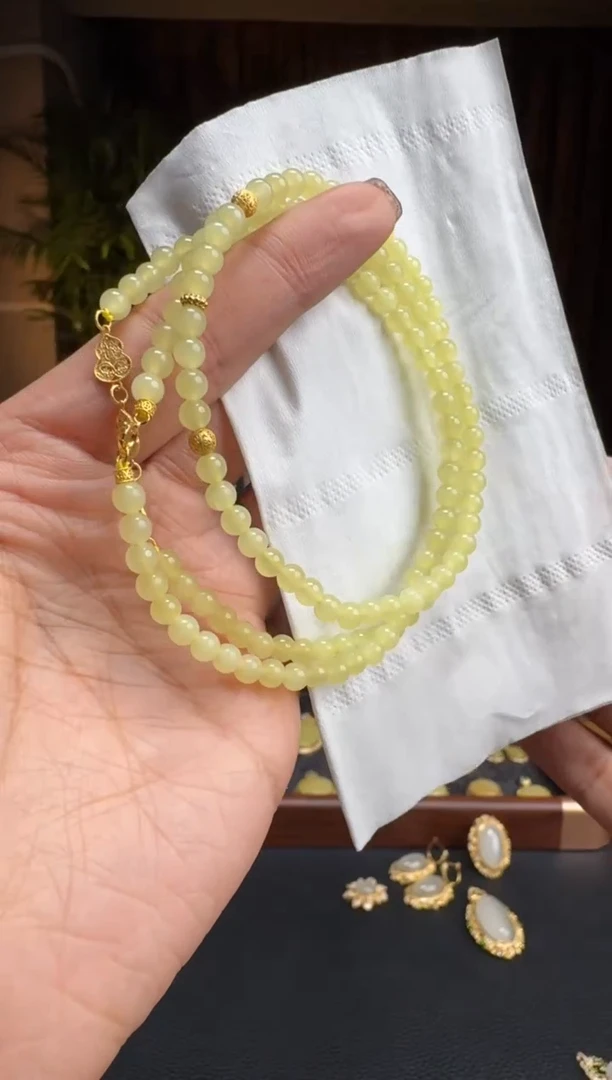 【闪购商品】和田玉5718K金镶嵌3.7冰冰多样性拍一发一