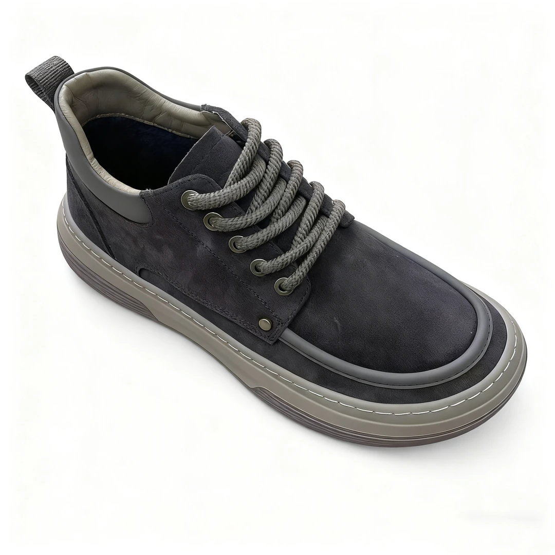 男士磨砂皮薄绒工装鞋复古休闲百搭系带款舒适耐磨日常穿搭男鞋