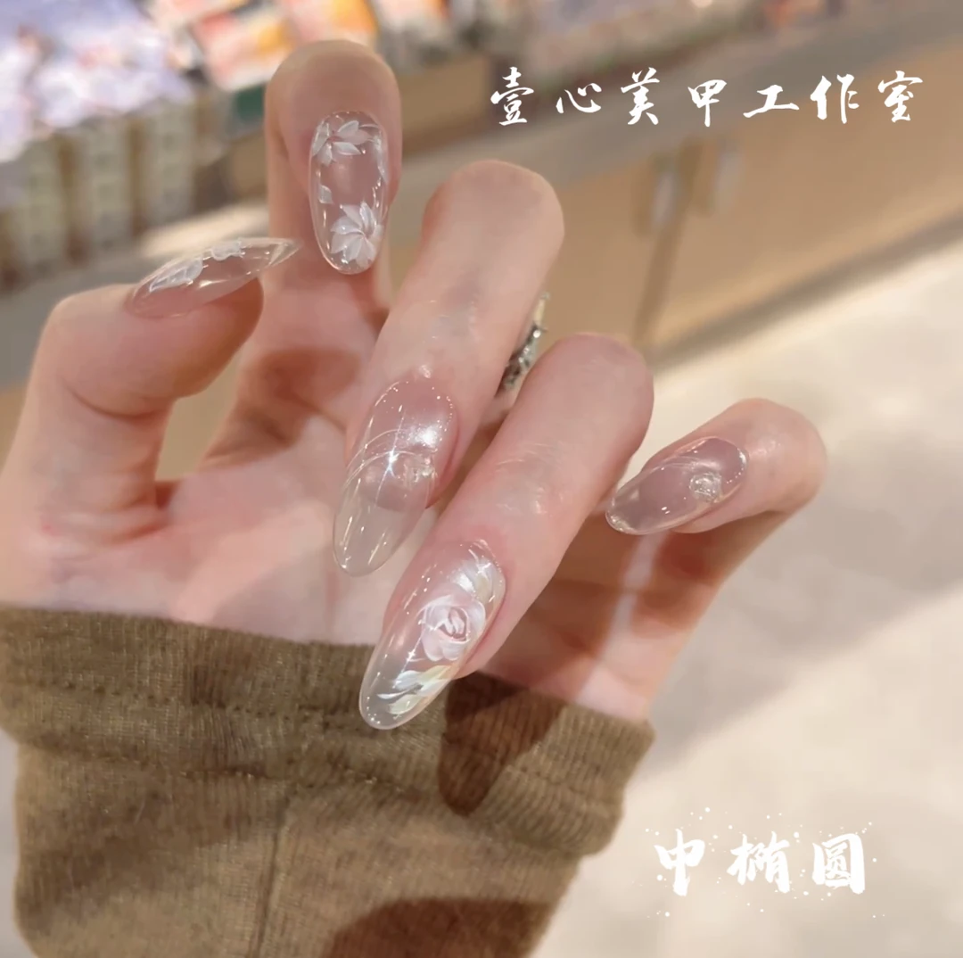 轻舞琉璃-壹心纯手工穿戴甲 美甲贴片可拆卸假指甲10片装穿戴甲