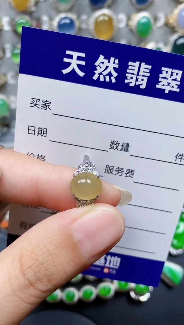 翡翠戒指银S925镶嵌223
