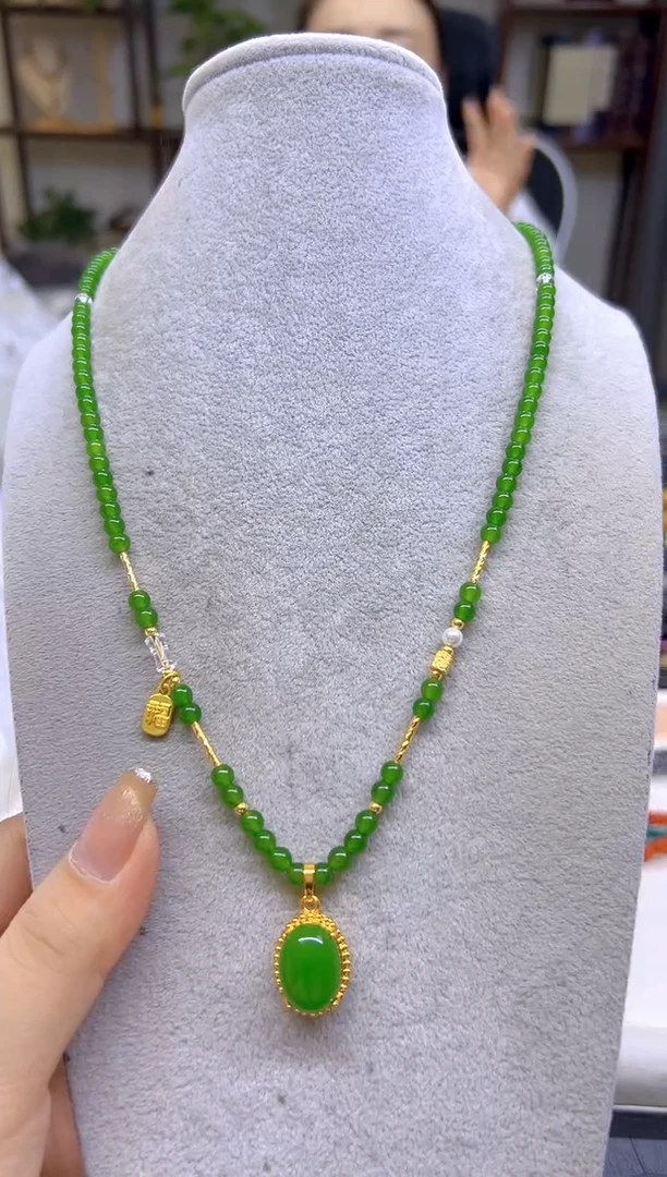 和田玉（碧玉）未镶嵌项链DIY款X700