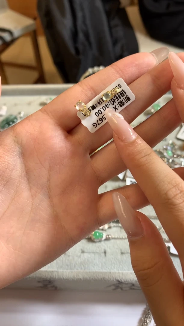 银S925镶嵌戒指翡翠耳饰