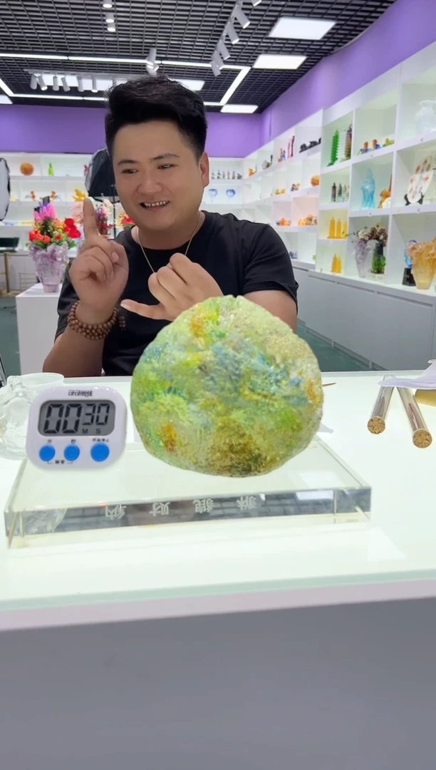 【闪购商品】泥塑古法琉璃石头摆件