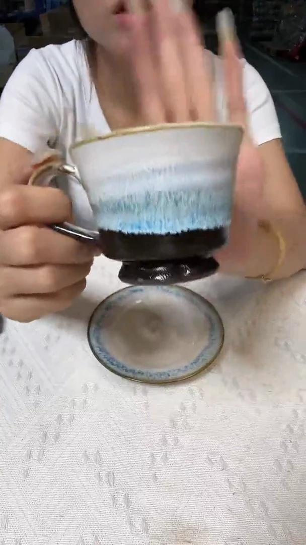 陶瓷窑变流霞醉杯碟
