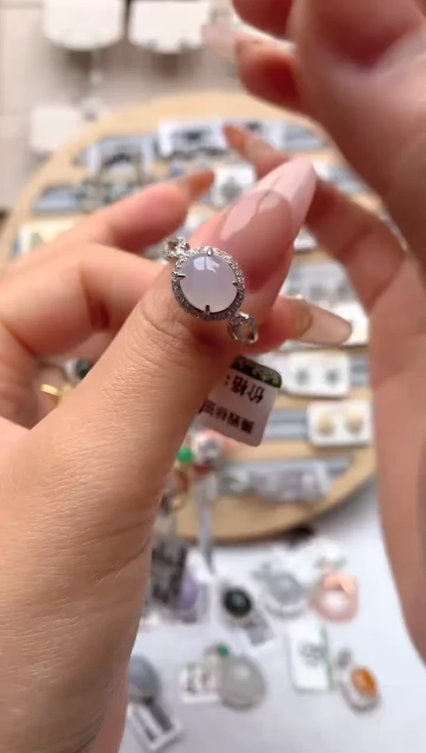 【闪购商品】翡翠戒指银S925镶嵌3号