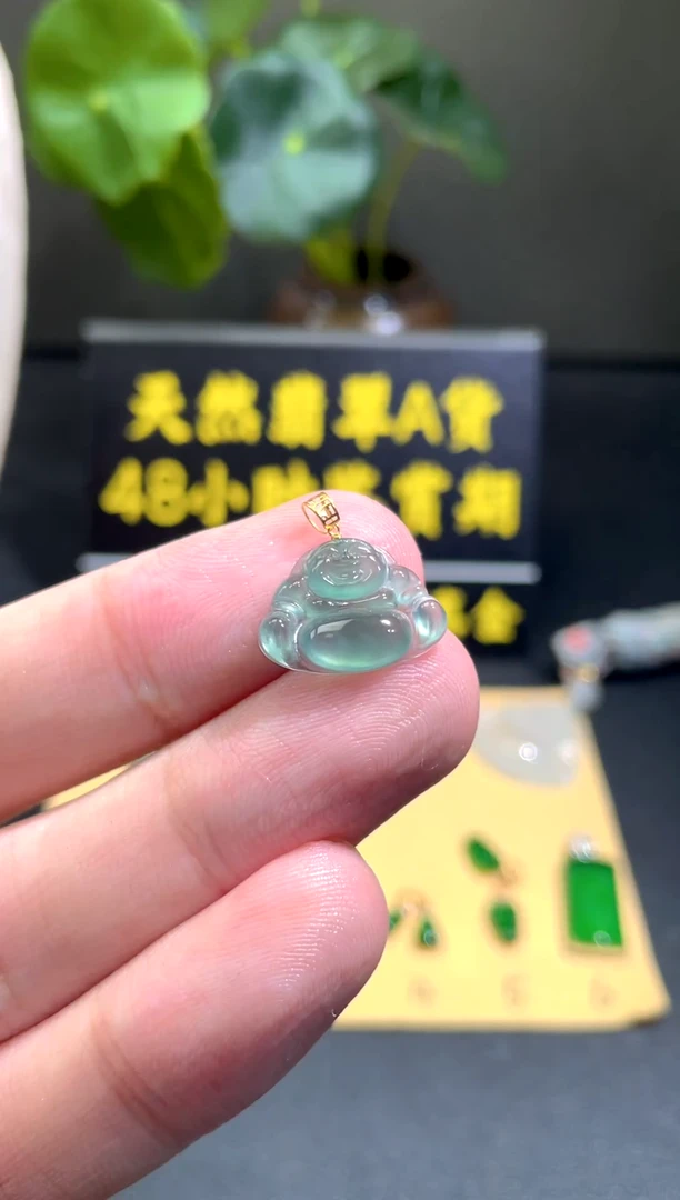 颈饰18K金镶嵌翡翠翡翠A货