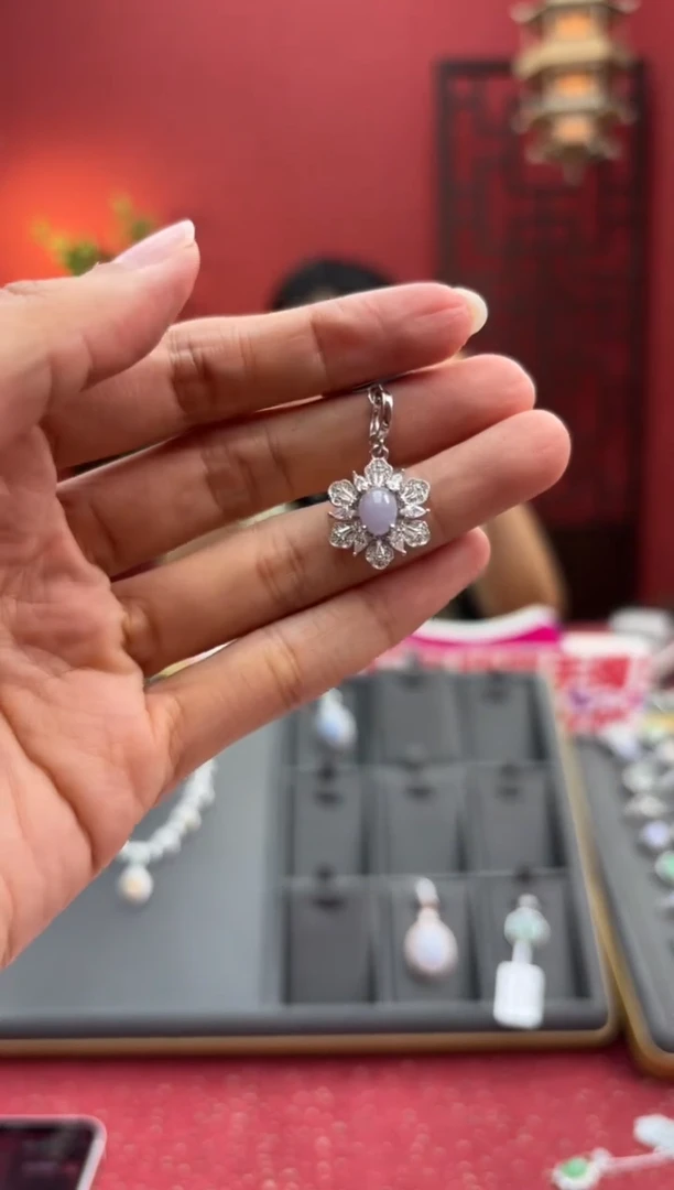 颈饰银S925镶嵌翡翠2346150X