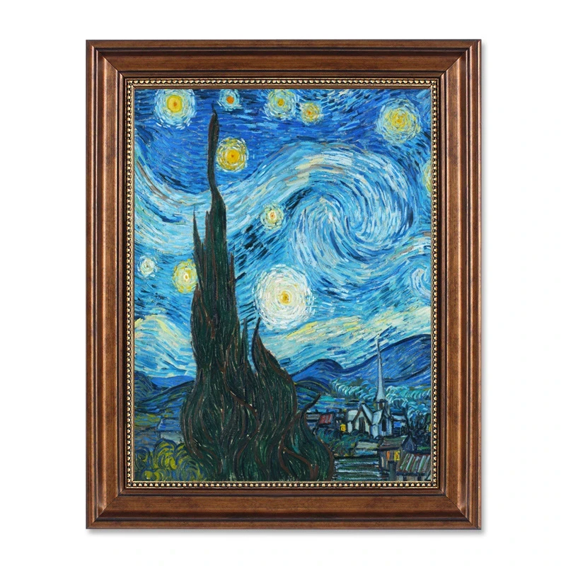 星空装饰画欧式油画客厅餐厅世界名画玄关走廊竖版背景墙挂画615