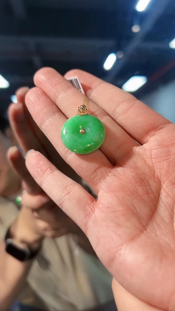 【闪购商品】翡翠颈饰18K金镶嵌缅料A货/支持复检/一件