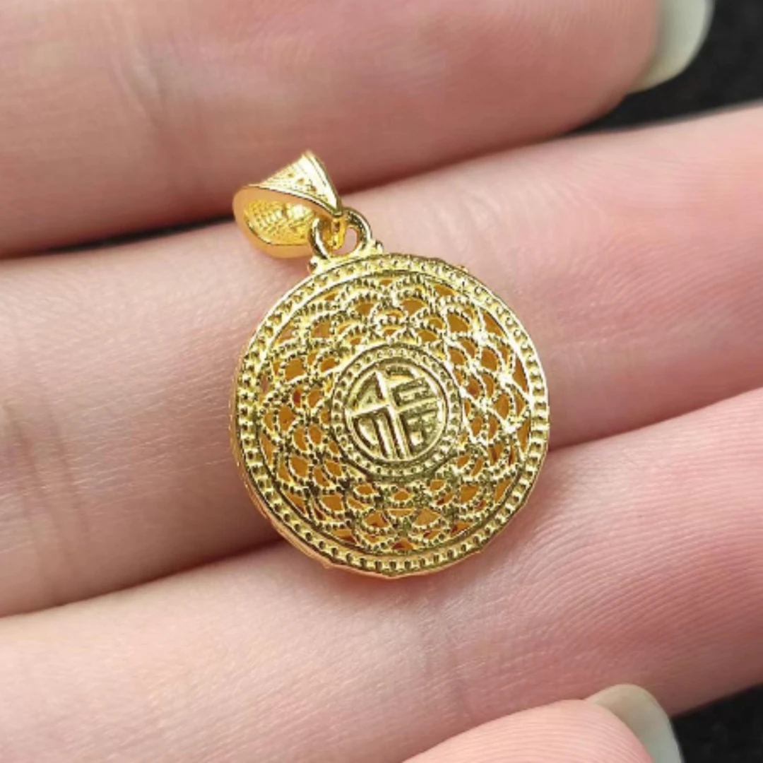 足银银制品 【玉总专属】足银990福圆牌吊坠B040360