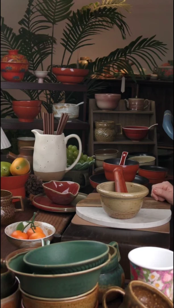 碗景德镇手工高温餐具黄擂钵