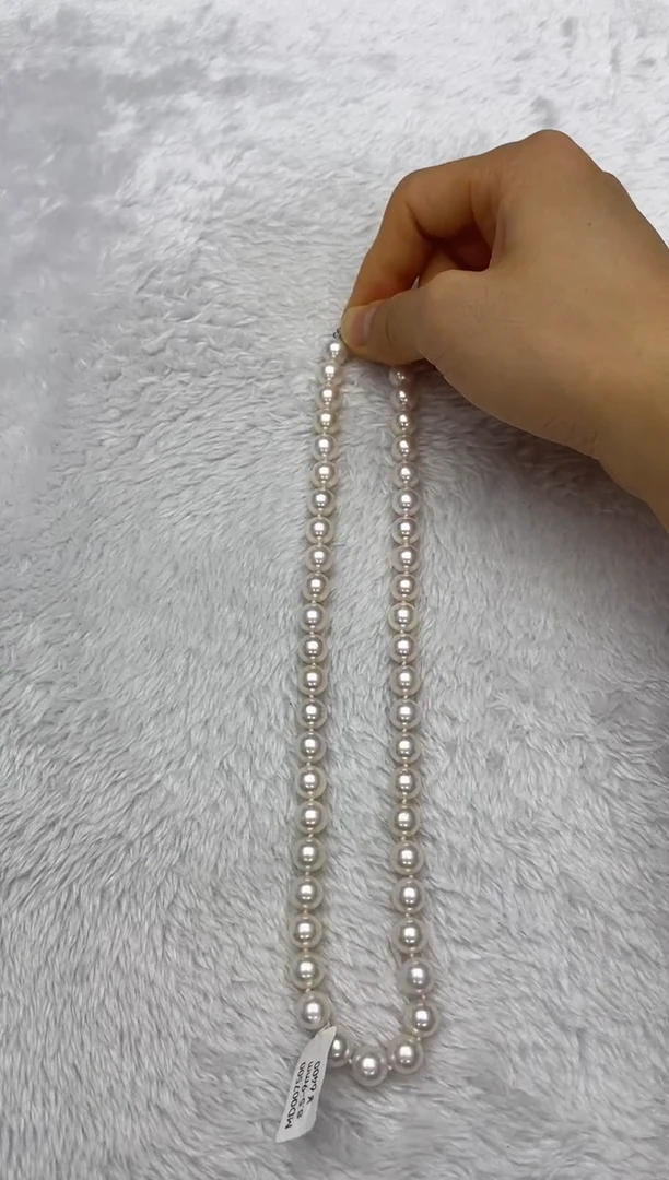 海水珍珠银S925镶嵌项链AK8.5-9mm