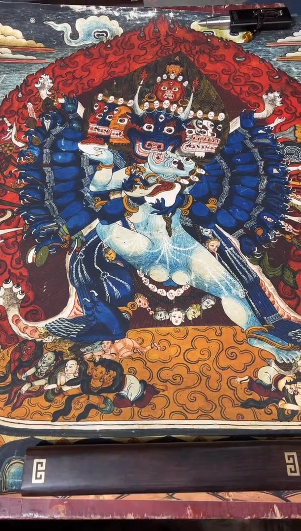 卷轴画龙妹的唐卡tk16