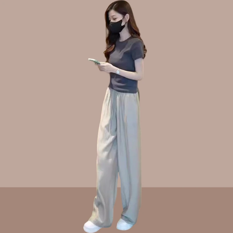 休闲裤上衣搭配一整套独特大码夏季时尚小个子高级感显瘦遮肉套装