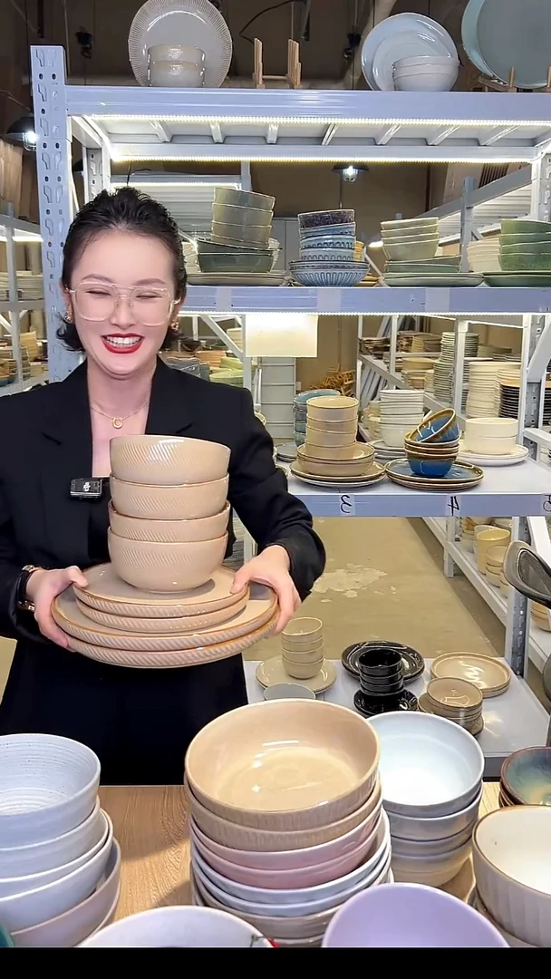 瓷102外贸尾货高温釉下彩陶瓷餐具默认微瑕