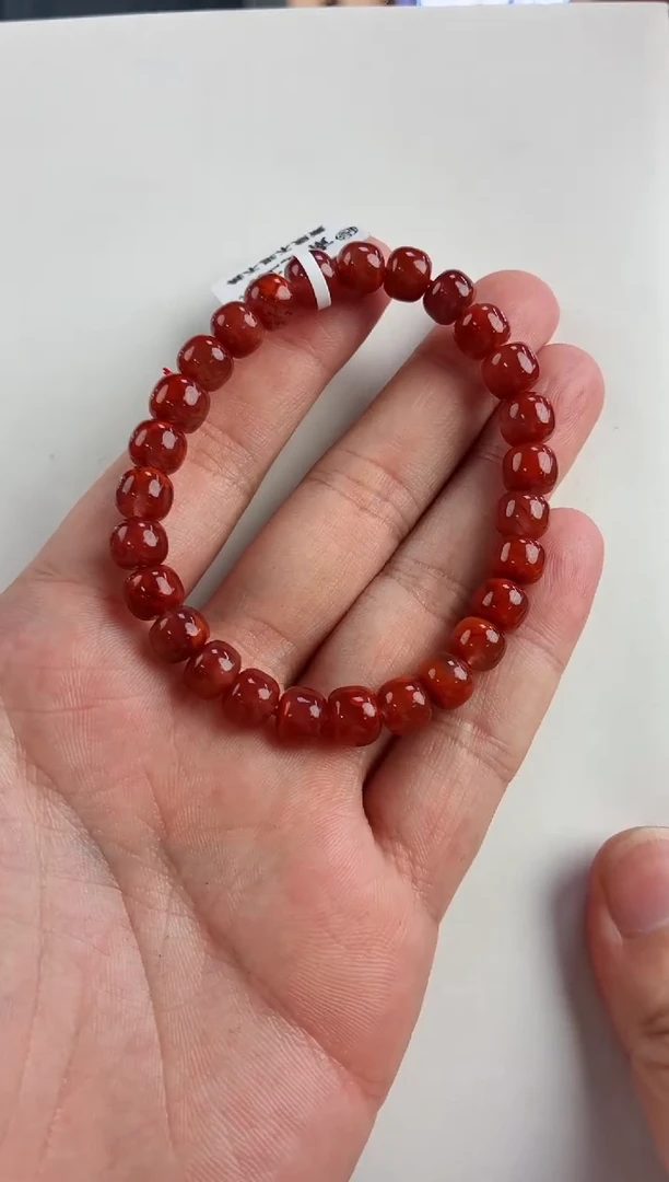 未镶嵌瓦西老型手串8+南红玛瑙一个/条