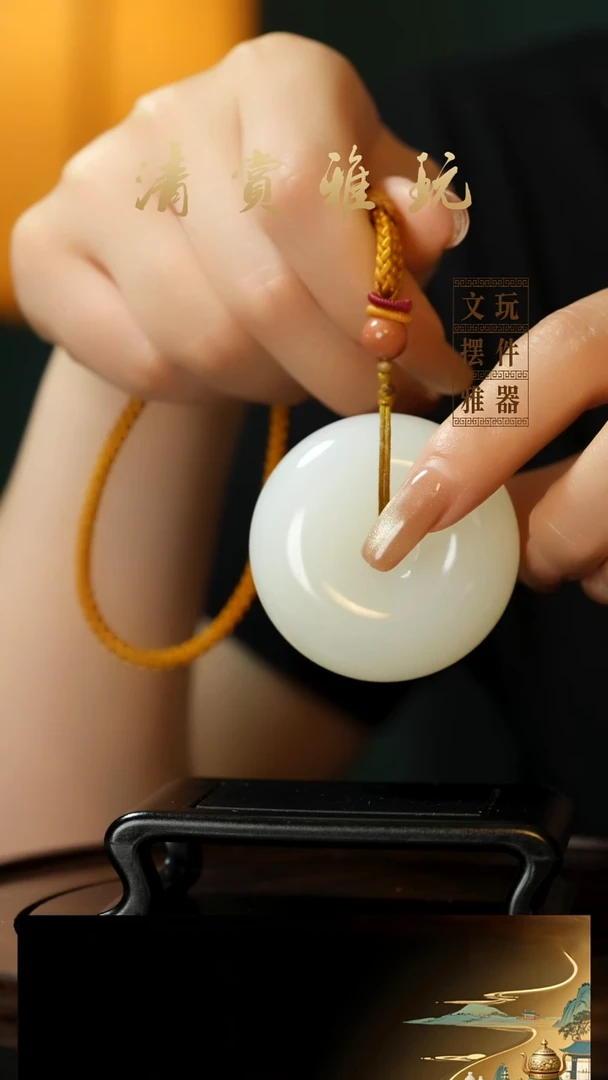 玉《平安扣》手把件摆件